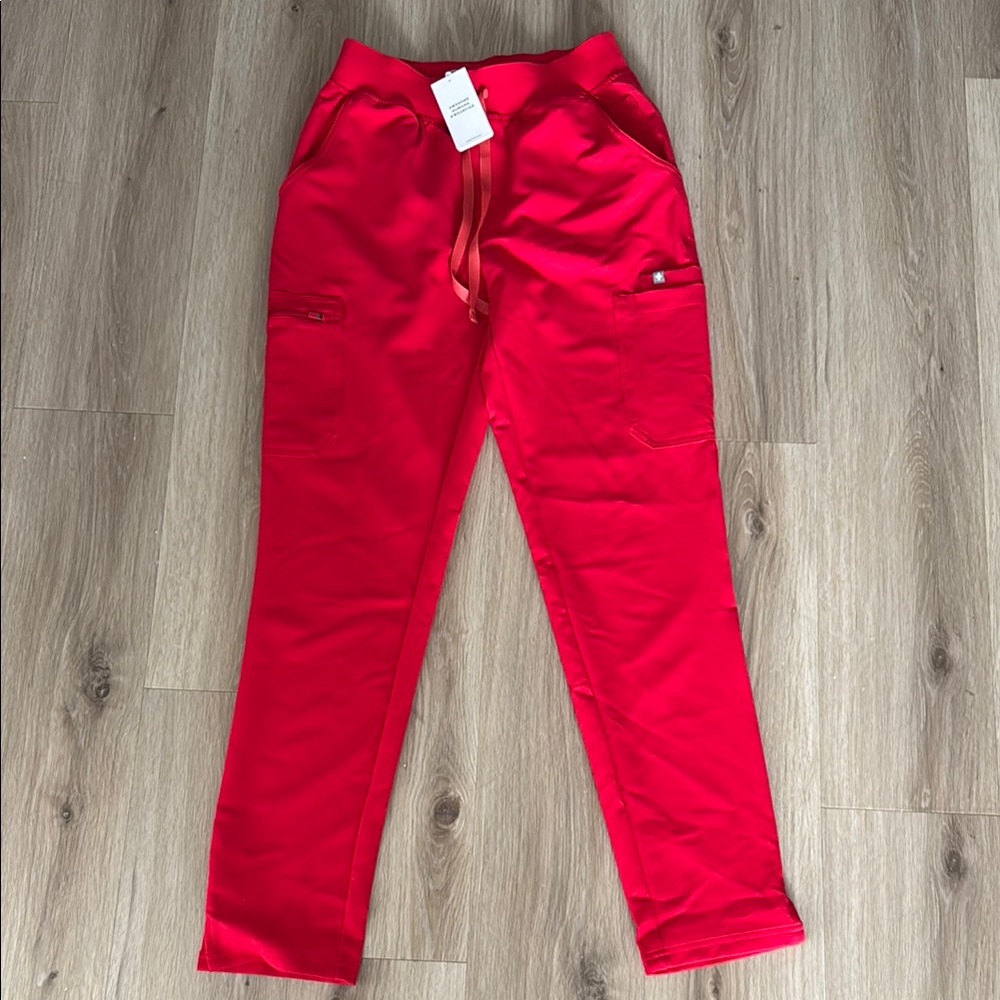 Figs Red Straight Leg Bottoms Size: Small/Tall